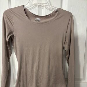 32 Degrees Brown Fitted Long Sleeve Tee Sz Xs ladies